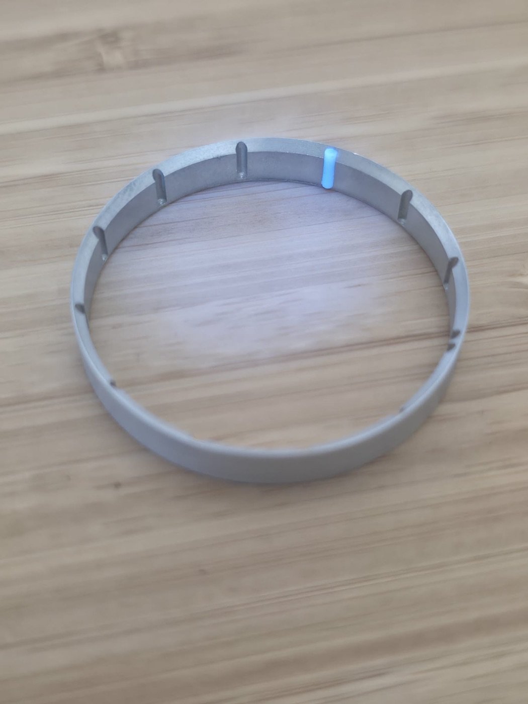Finished REDTIM 3D90 titanium rehaut ring with the thirteen vertical cylinder seats